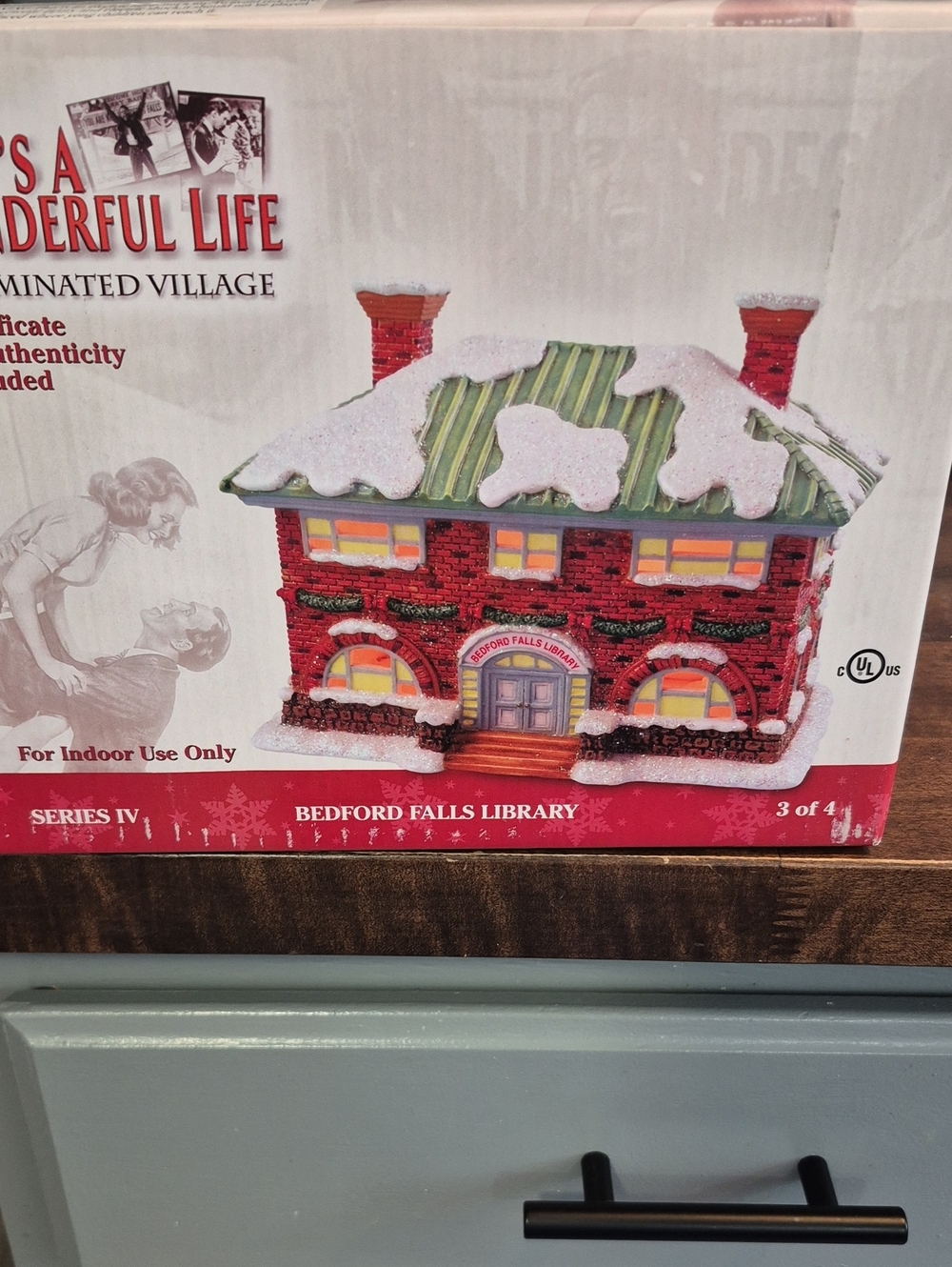 Bedford Falls Library Holiday Village - Red